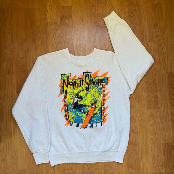 Vintage Women’s North Shore Hawaii Surfing 90s Tourist Sweatshirt Size Large - Picture 2 of 7